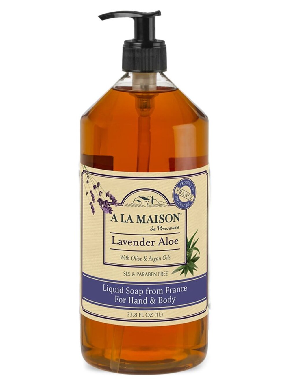 A La Maison Lavender Aloe Body Wash and Hand Soap 33.8oz LARGE